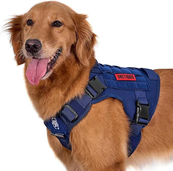 Consistent OneTigris Tactical Dog Harness Vest No-Pull Service Dog Vest with Hook Loop Panels Adjustable Dog Vest Harness for Walking Hiking Training Blue XL About ThisOverview Natural
