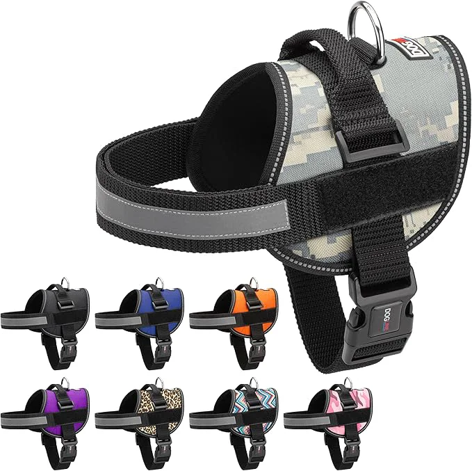 Casual Dogline Dog Harness Reflective No-Pull Adjustable Vest with Handle for Walking Training Breathable No - Choke Harness for Small Medium or Large Dogs Room for Patches Girth 22 -28 in Urban CamoAbout ThisOverview High-Performance