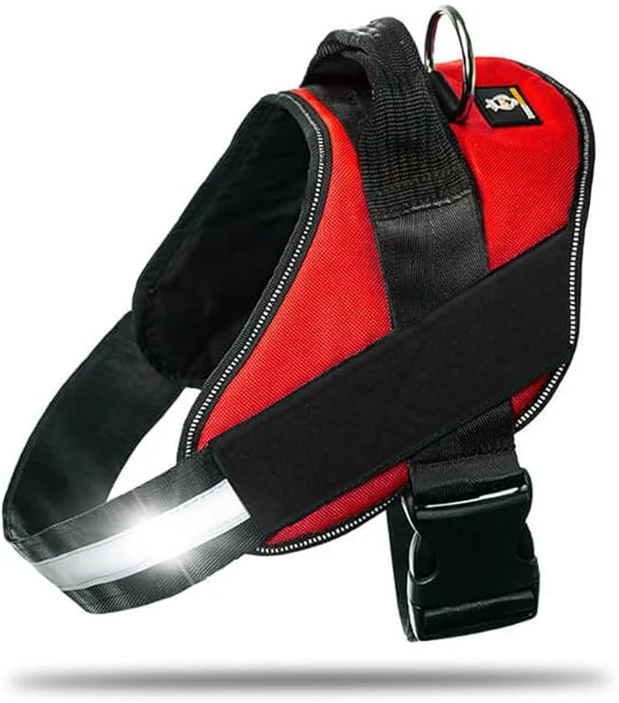 Versatile Non Pull Dog Harness with Patch Panels and Handle Adjustable Reflective No Choke Heavy Duty Easy On Service Dog Vest Harnesses for Medium Large Small Sized Dogs - Red MAbout ThisOverview Exclusive