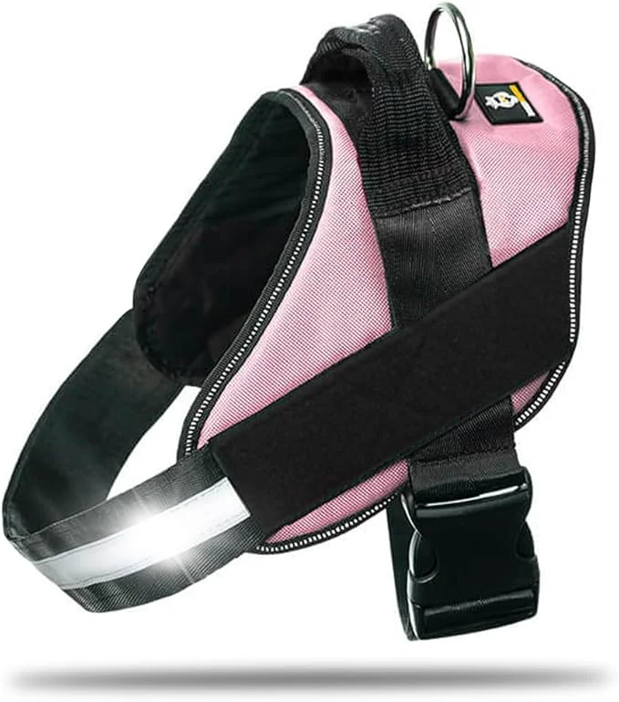 User-Friendly Non Pull Dog Harness with Patch Panels and Handle Adjustable Reflective No Choke Heavy Duty Easy On Service Dog Vest Harnesses for Medium Large Small Sized Dogs - Pink XLAbout ThisOverview Crafted
