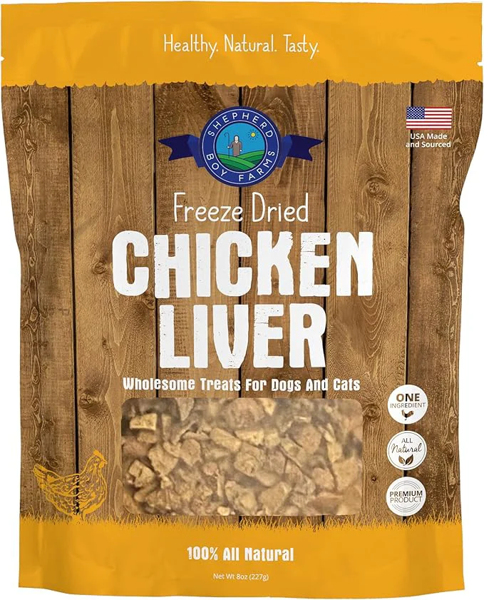 Modern Shepherd Boy Farms ze Dried Dog and Cat Treats Chicken Liver All Natural Single Ingredient ze-Dried Dog Treat Snacks Made in USA High Protein Essential Nutrition Raw Food 8ozAbout This Fast