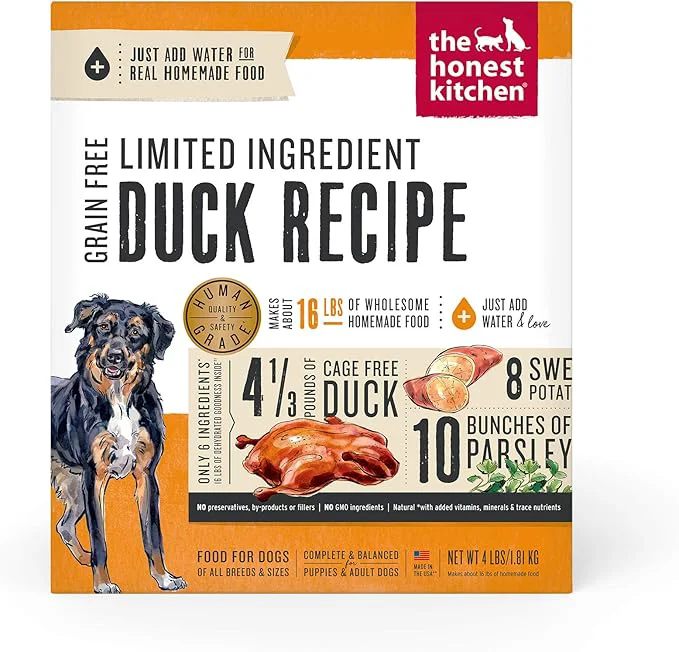 Organic The Honest Kitchen Dehydrated Limited Ingredient Duck Dog Food 4 lb BoxAbout This Versatile