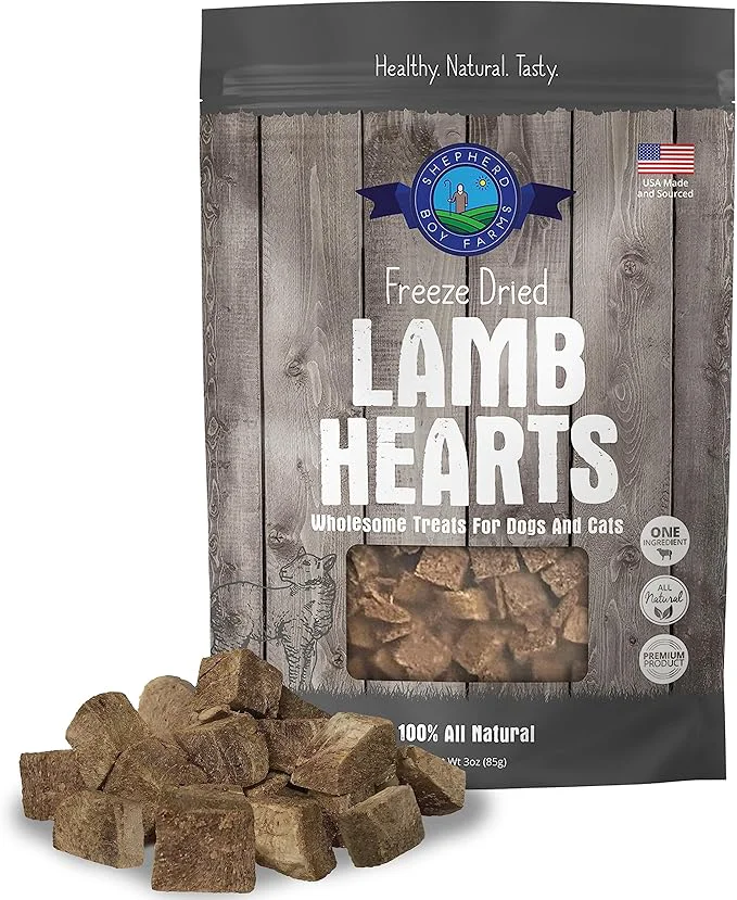 Unique Shepherd Boy Farms ze Dried Dog and Cat Treats Lamb Heart All Natural Single Ingredient ze-Dried Dog Treat Snacks Made in USA High Protein Essential Nutrition of Raw Food 3ozAbout This Flexible