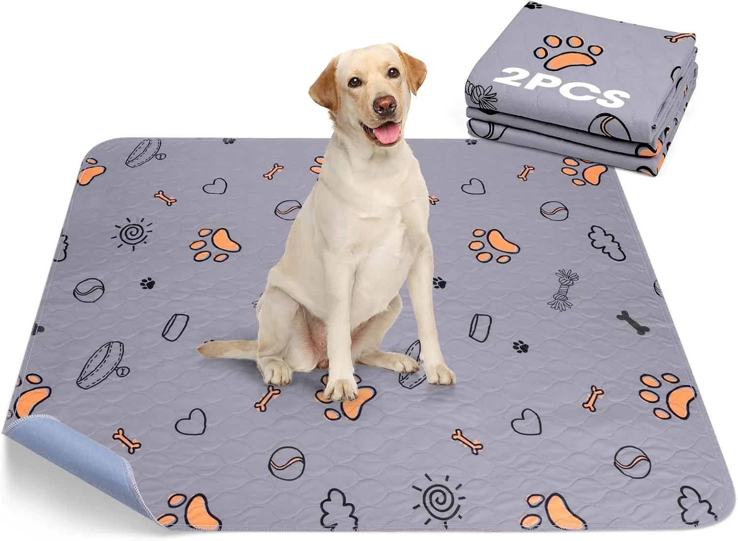 Durable Washable Pee Pads for Dogs 2 Pack Large 48 x48 Super Unique