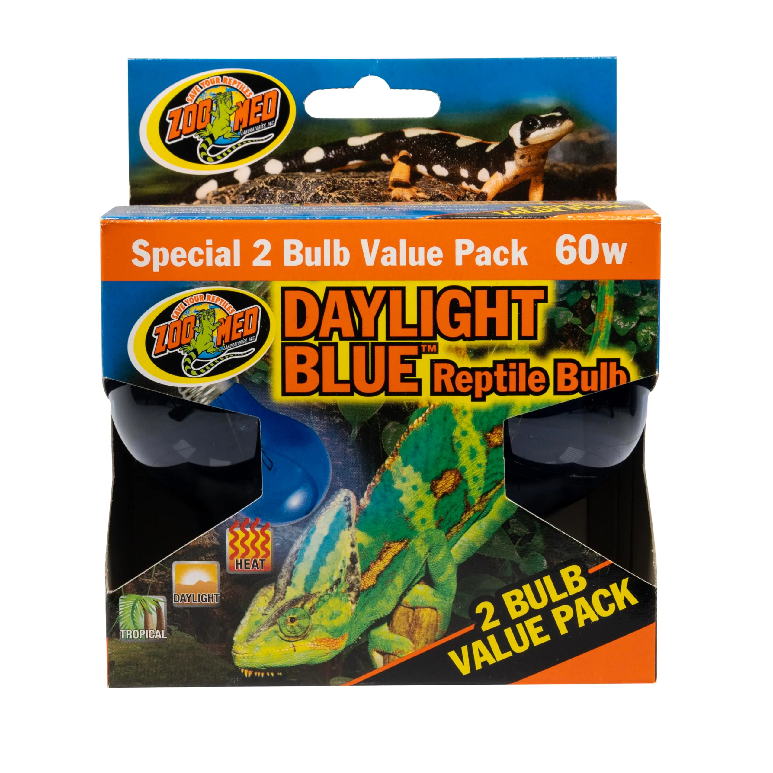 Safe Zoo Med Daylight Blue Reptile Bulbs – 60W 6-Pack 3 Boxes Specialty