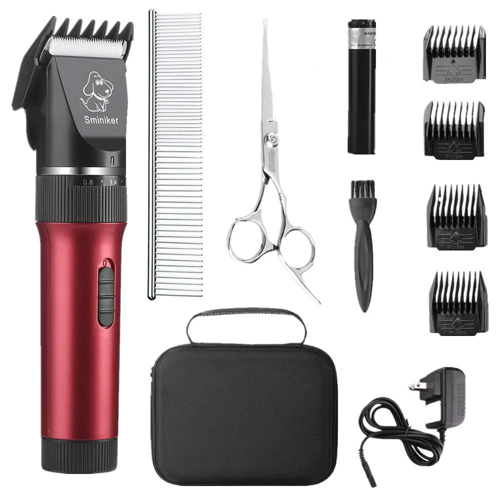 Green Sminiker Low Noise Horses Clippers – Cordless Pet Grooming Kit 5-Speed Professional Clippers Trendy