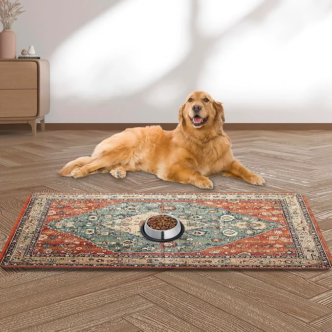 Artisan Large Pet Feeding Mat Non Skid Cat Bowl Mat No Stains Quick Dry Premium Material