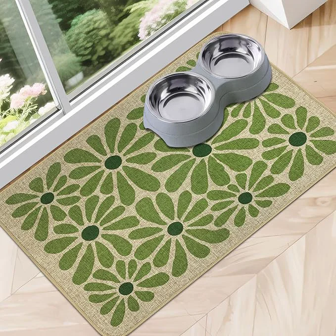 Safe SHIYUE Dog Food Mats for Floors Absorbent Cat Bowl for Food and Water Expertly Made
