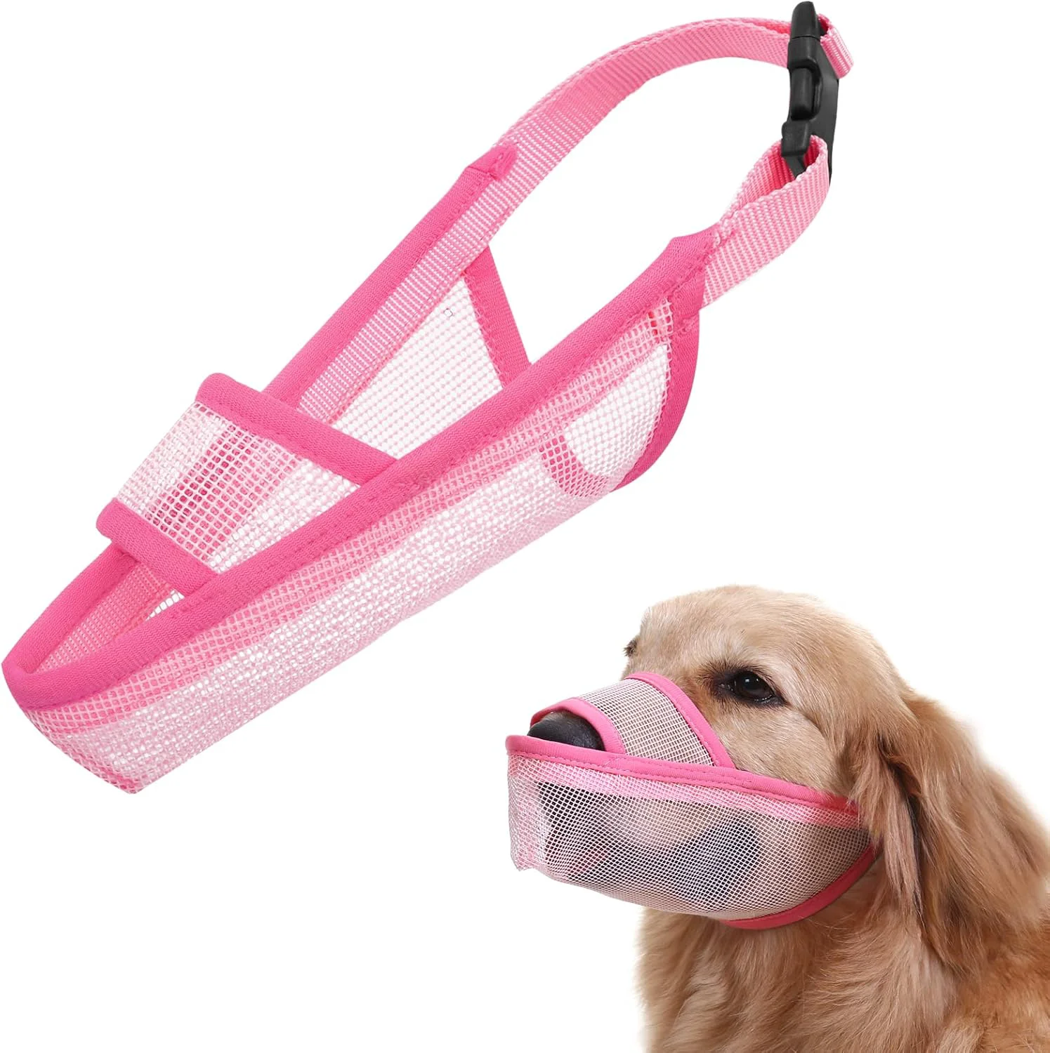 Convenient Crazy Felix Nylon Dog Muzzle for Small Medium Large Dogs Dachshund Beagle Poodle Labrador Air Mesh Breathable and Drinkable Pet Mouth Guard for Anti-Biting Chewing Scavenging Detailed