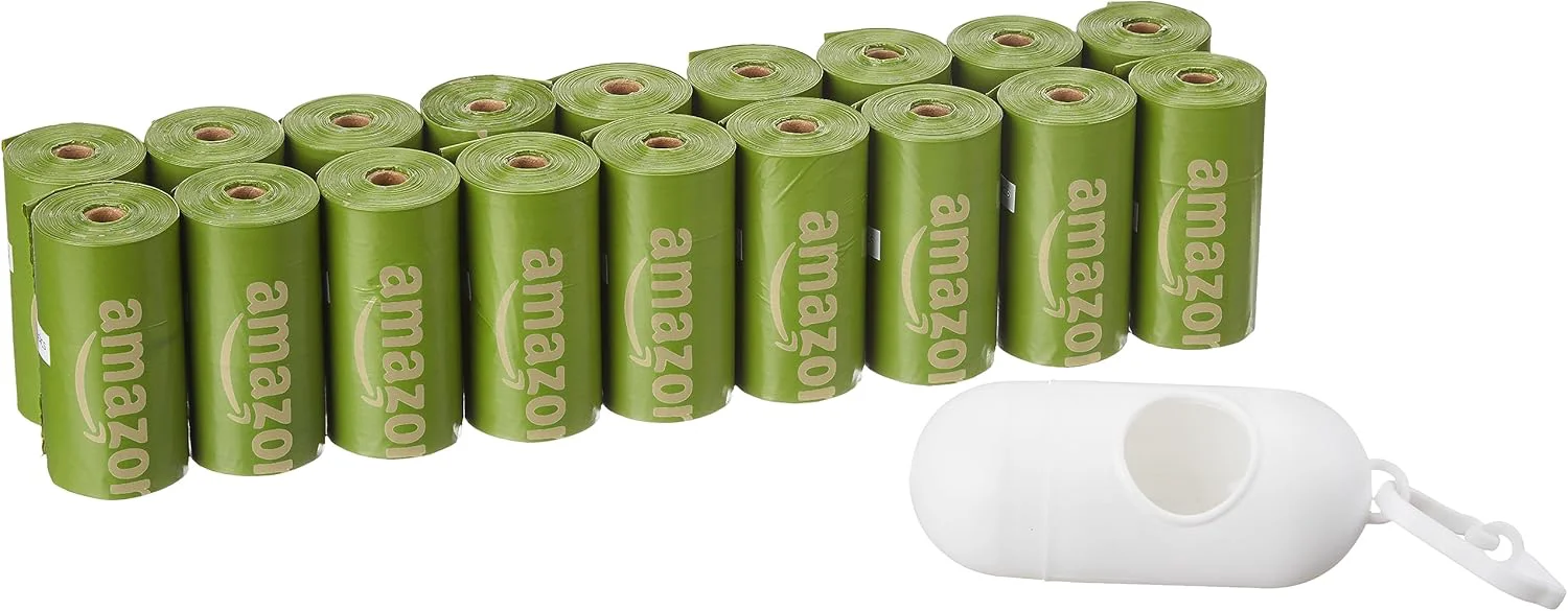 Artisan Amazon Basics Dog Poop Bags with Dispenser 270 Count Enhanced for Leakproof Brazilian Mango Scented Includes Leash Clip Recyclable