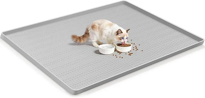 Prestigious 47 x 35 Silicone Cat Food Mat Waterproof Pet Feeding Mat Casual