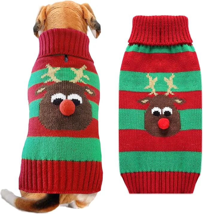 Durable Dog Cat Christmas Sweater Boy Girl Ugly Reindeer Xmas Pet Clothes Holiday Puppy Next-Generation