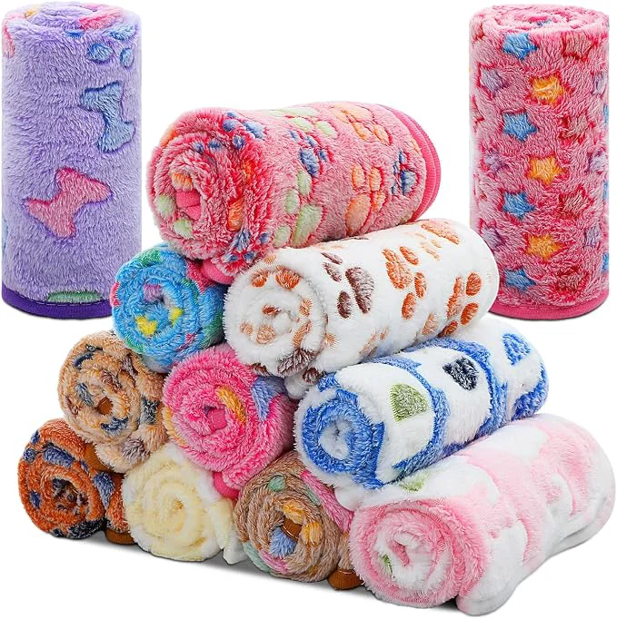 Genuine Tatuo 12 Pieces Puppy Blanket Warm Dog Cat Sleep Mat Pet Kitten Doggy Fleece Prestigious