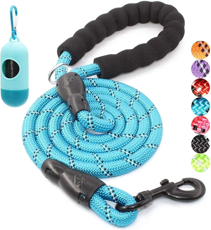 Authentic BAAPET 2 4 5 6 FT Dog Leash with Comfortable Padded Handle and Highly Reflective Threads for Small Medium and Large Dogs 6FT-1 2'' Blue About ThisOverview Premium Material
