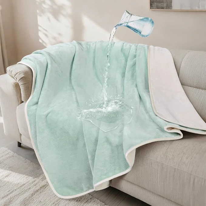 Authentic LOOBANI Waterproof Dog Blanket for Couch Reversible Flannel Bed Blanket for Enhanced