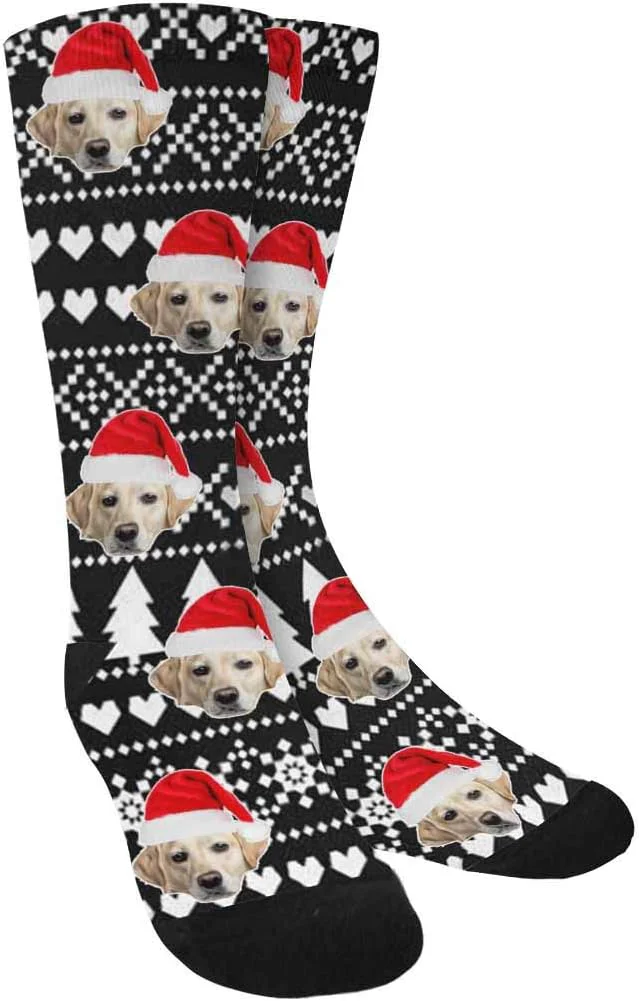 Trendy Custom Face Socks Personalized Dog Lover Pet Photo Picture on Socks Unisex Artisan