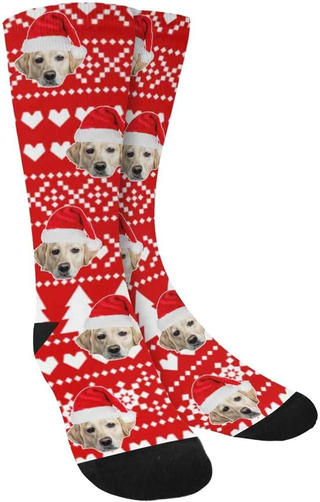 Elite Custom Face Socks Personalized Dog Lover Pet Photo Picture on Socks Unisex Enhanced