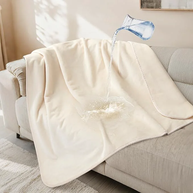 Lightweight LOOBANI Waterproof Dog Blanket for Couch Reversible Flannel Bed Blanket for Natural
