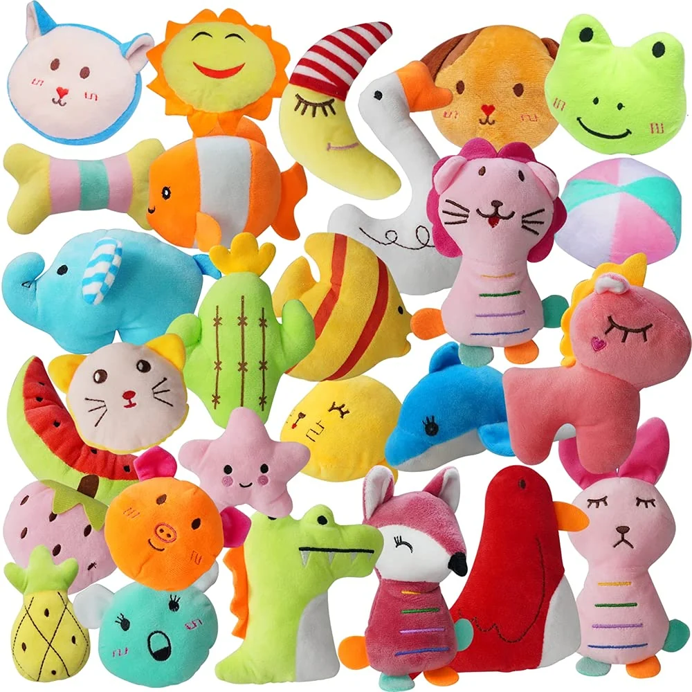 Exceptional YUNKINGDOM 27 Pack Puppy Squeaky Toys – Assorted Plush Toys for Small Dogs Durable