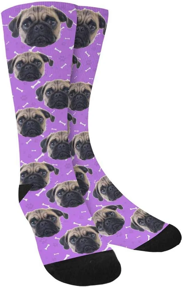 Outstanding Custom Face Socks Personalized Dog Lover Pet Photo Picture on Socks Unisex Original