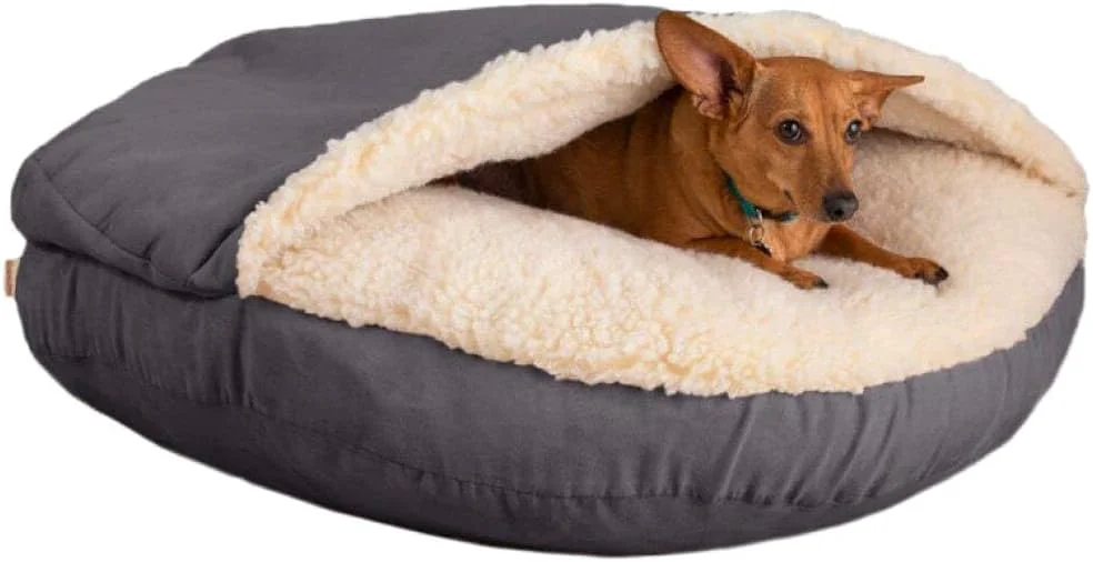 Prestigious Snoozer Classic Poly-Cotton Cozy Cave Pet Bed Small Heather Gray Comfortable