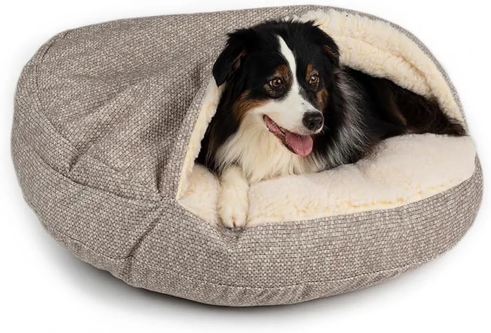 Practical Snoozer Luxury Microsuede Cozy Cave Pet Bed Show Dog Collection Small Merlin Linen Original