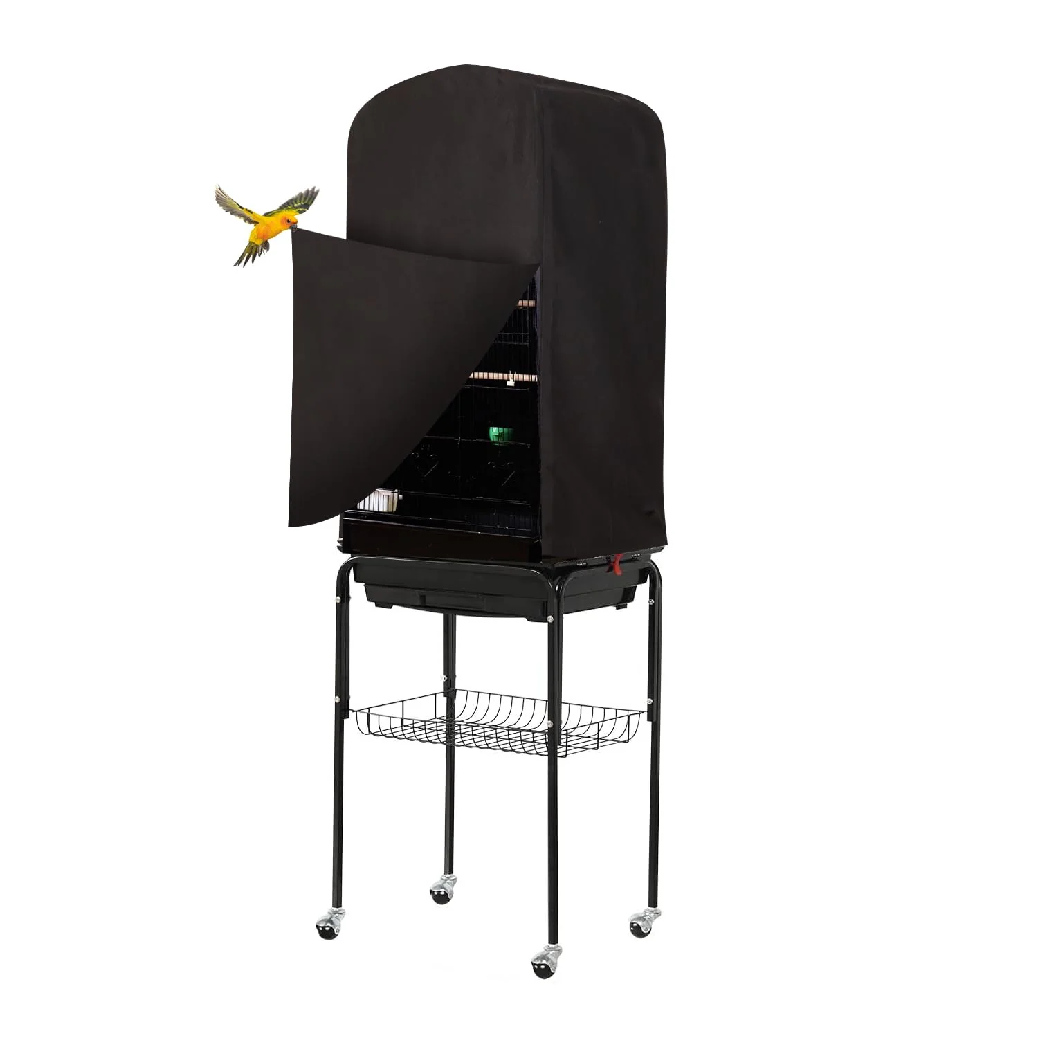 Relaxed Colorday Good Night Bird Cage Cover – Large Cage Black 64-inch Play Top Advanced