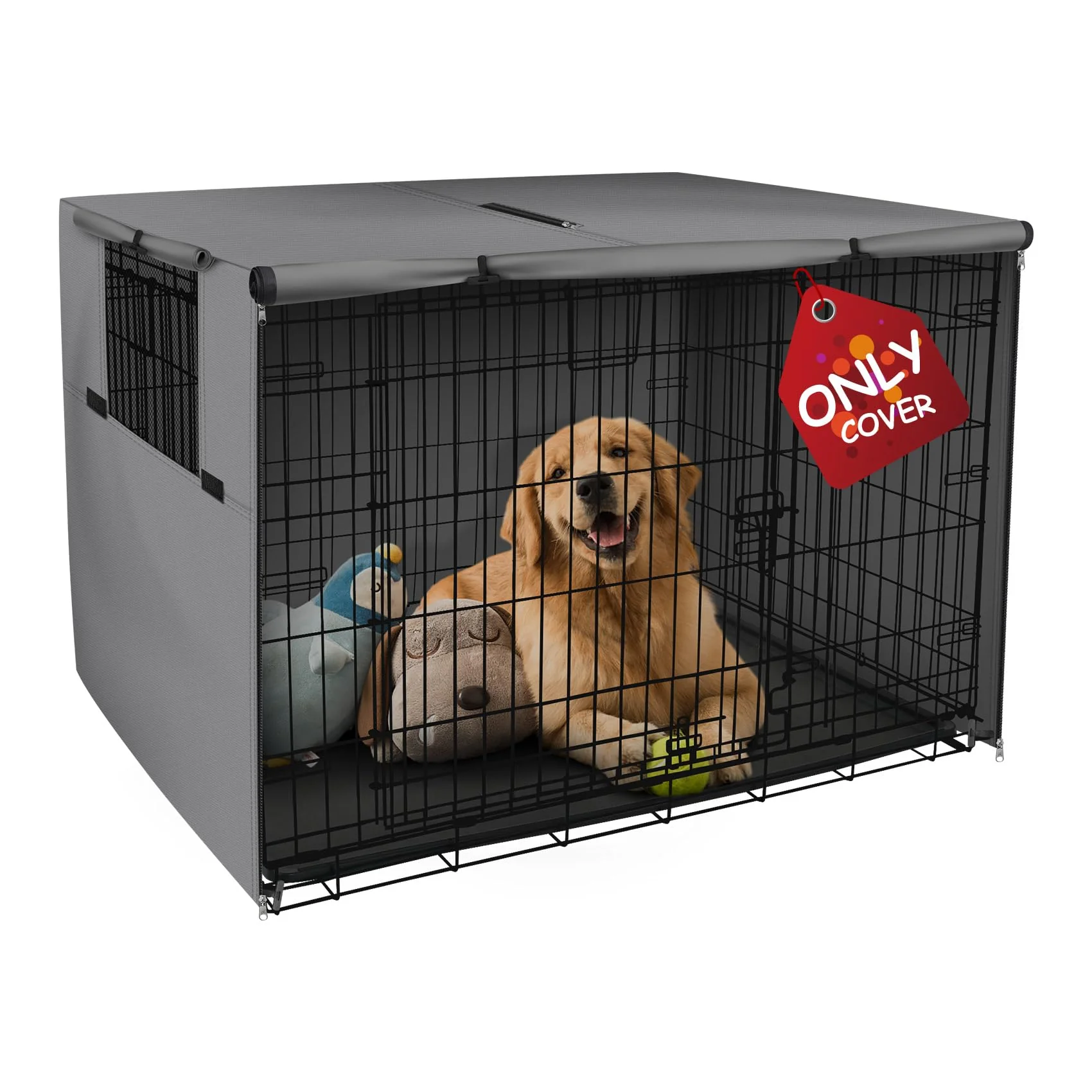 Consistent Explore Land Dog Crate Cover 24in Heavy-Duty Polyester Sunshade for Wire Cages Grey Professional