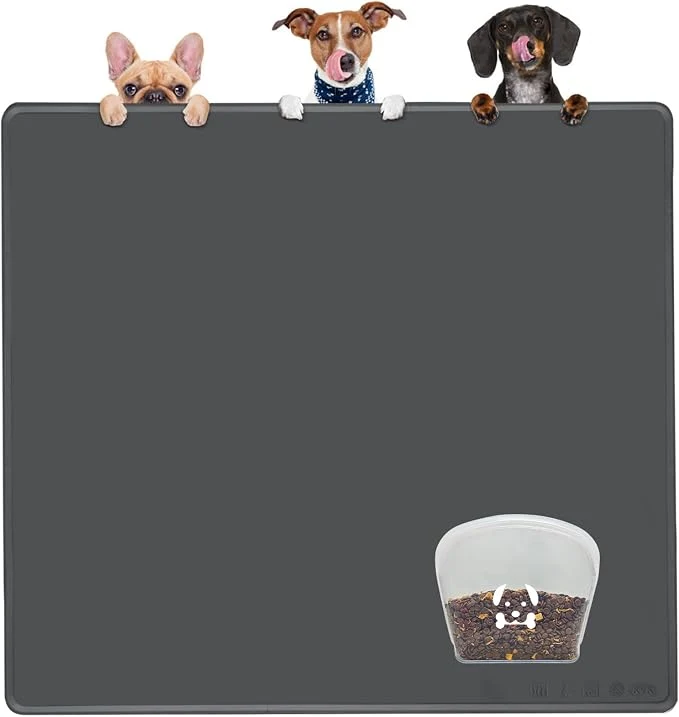 Specialty Extra Extra Large Silicone Dog Food Mat 39.4×43.3in and 128oz Silicone Bag Set World-Class