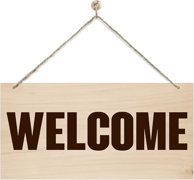 Relaxed Welcome Sign for Front Door Welcome Decor Wooden Hanging Sign for Wall Decor Durable