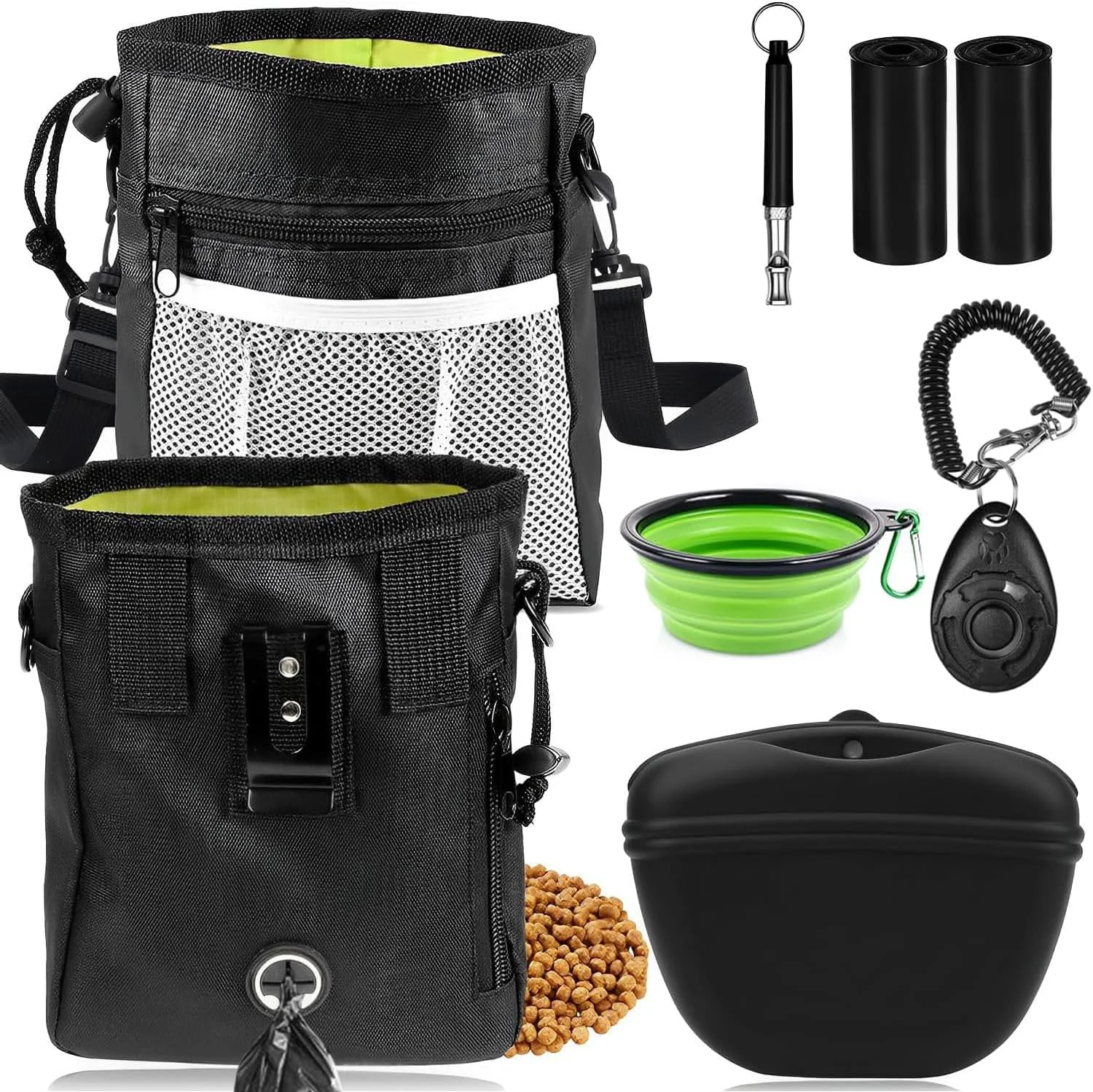 Enhanced JIURUN Dog Treat Bag - Dog Training Treat Bag Treat pouchs for Pet Training with Dog Treat Bag Puppy Training Clicker Collapsible Dog Bowl 2 Dog Poop Bag Convenient