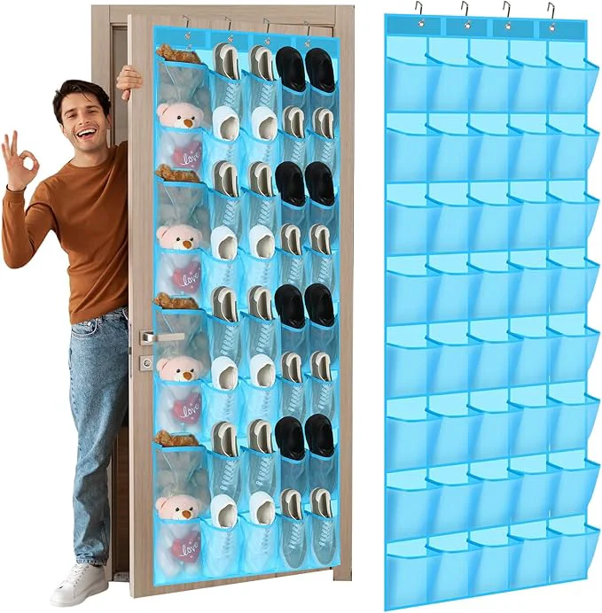 Relaxed Windyun 40 over the Door Shoe Organizer Large Mesh Pocket Hanging Shoe Rack for Closet Sky Blue Nonslip Behind Door Storage Holder Back to School Organizer for Dorm Room College Classroom StorageAbout ThisOverview Breathable
