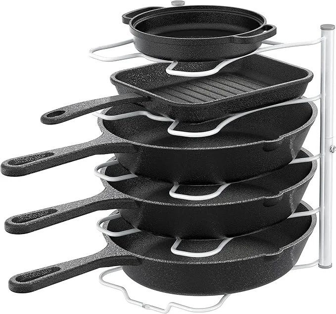 Expertly Made Deco Brothers Pan Organizer Rack for Kitchen Cabinet and Counter WhiteAbout ThisOverview Consistent