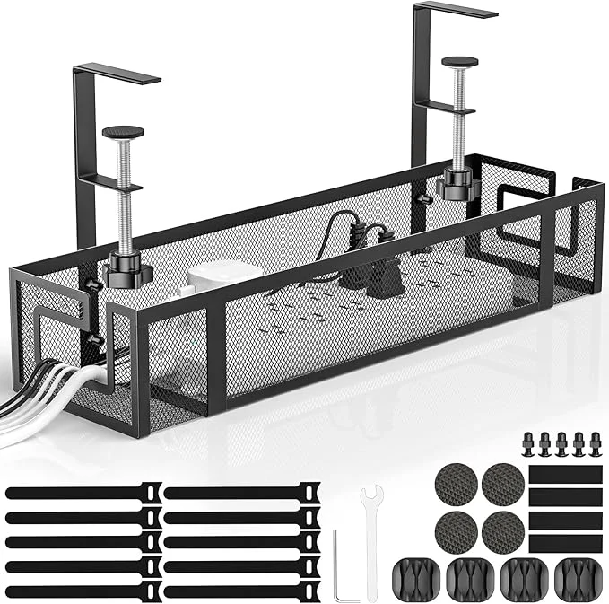 Verified Under Desk Cable Management Tray GZOKMOG 15.75 No Drill Cable Management Under Desk Heavy Duty Metal Cord Organizer Home Office Wire Management for Standing Gaming Desk 1 Pack BlackAbout ThisOverview Sophisticated