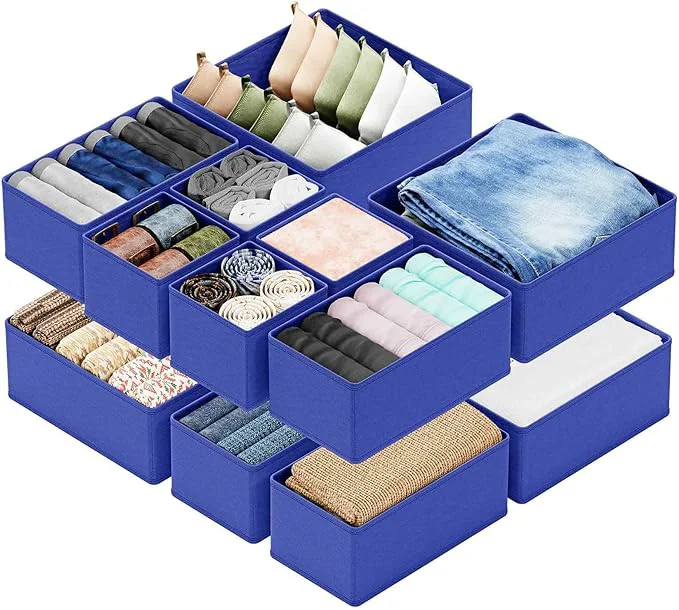Consistent SpaceAid Drawer Organizer for Clothes 12 Pack Dresser Drawer Organizer Bins Closet Organizers and Storage Dividers for Clothing Underwears Socks Blue About ThisOverview Authentic
