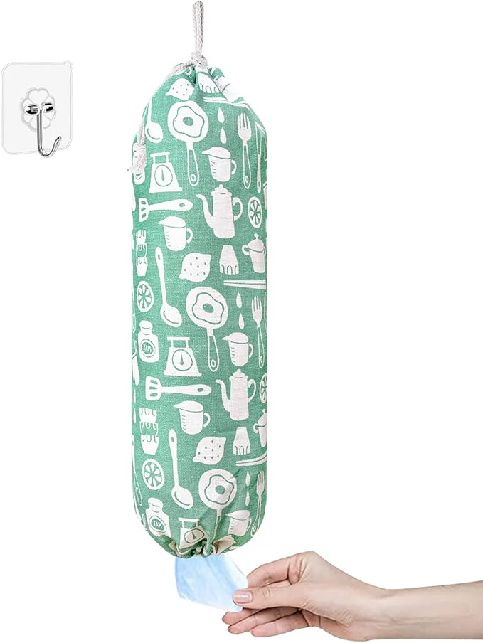 Responsible Plastic Bag Holder Wall Mount Plastic Bag Organizer Shopping Bags Carrier Washable Large Grocery Bag Storage Dispenser for Home Kitchen Travelling Adjustment with Drawstring kitchen About This Consistent