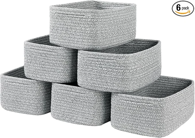 Trusted 6 Pack Storage Baskets for Shelves Small Baskets for Shelves Cute Decorative Storage Bins Organizer Basket for Gifts Empty 11.8''Lx7.8''Wx4.7''H-GreyAbout ThisOverview Relaxed