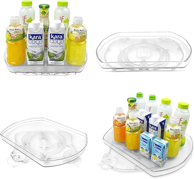 Genuine 360° Rotating Lazy Susan Turntable - Multifunctional Rectangular Organizer 15.1 x 11.4 for Refrigerator Cabinet Pantry and Kitchen Countertop 4 Pack About ThisOverview Unique