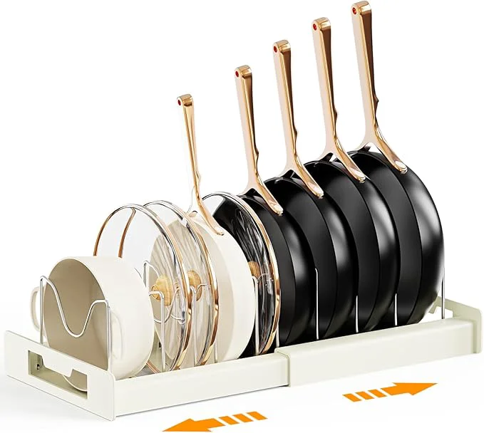 Environmentally Friendly Dayacoco Pots and Pans Organizer Under Cabinet with 10 Adjustable Compartments - Pot Lid Holder Expandable Pan Organizer for Cabinet Pot Rack for Kitchen Cabinet Frying Rack Lid Cookware 1 PcsAbout ThisOverview Official