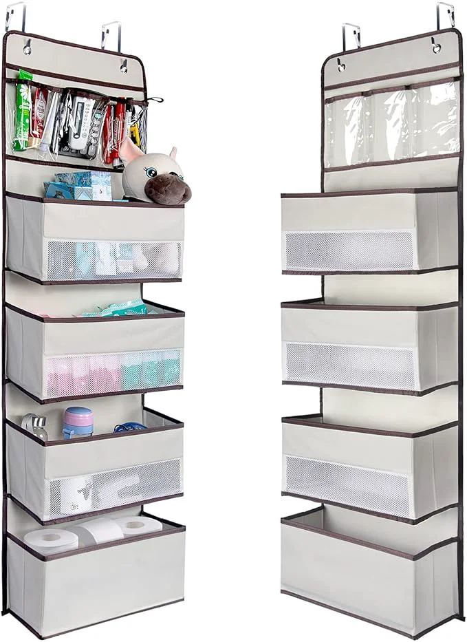 Original NesTidy Over The Door Organizer Storage Wall Mount Hanging Organizer with 4 Large Capacity Pocket Organizers and 3 Small Pockets for Baby Essentials Toys Cosmetics and Sundries Beige 1 Pack About ThisOverview Unique