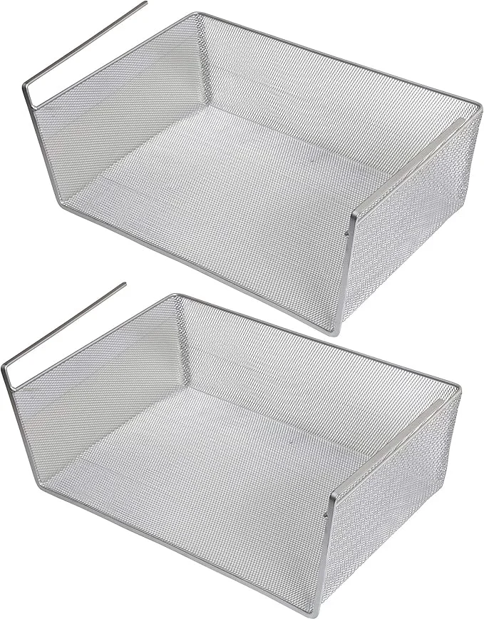 Selected YBM Home Under Shelf Basket 2-Pack Mesh Stainless Steel Storage Under Cabinet Hanging Basket Rack Maximize Space in Cabinets Pantry Room Bathroom Laundry Room and More 1131About ThisOverview Superior