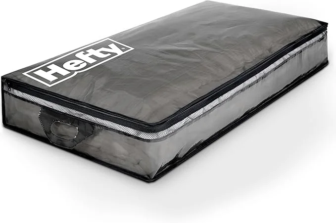 Genuine Hefty Underbed Flexible Tote with Breathable Mesh Double Zipper 2 Handles – I for Moving or Clothes Apparel Storage to Plastic Bin Organizer or ContainerAbout ThisOverview Expertly Made