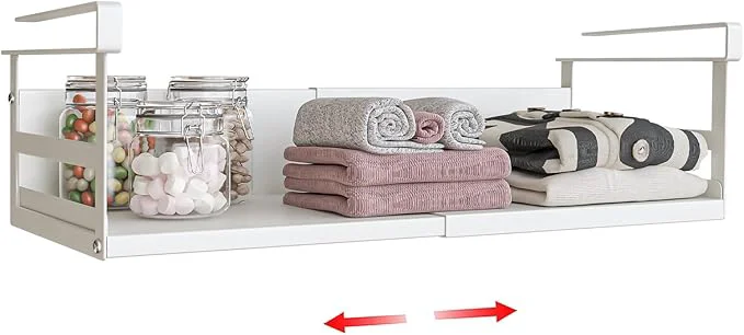 Exceptional Expandable Under Cabinet Shelf Organizer with 0.94-Inch Thick Clips Heavy Duty Extendable Under Shelf Storage Basket for Pantry or Laundry Room White 1 Pack Interior 4.13 H x 7.2 DAbout ThisOverview Elegant