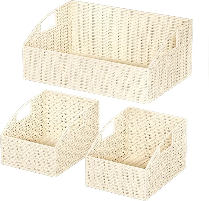 Dependable Ollieroo Rattan Storage Baskets Handwoven Wicker Storage Bins with Built-in Handles Storage Container Baskets for Shelves Bedroom Bathroom Laundry Room or Kitchen Beige About ThisOverview Exclusive