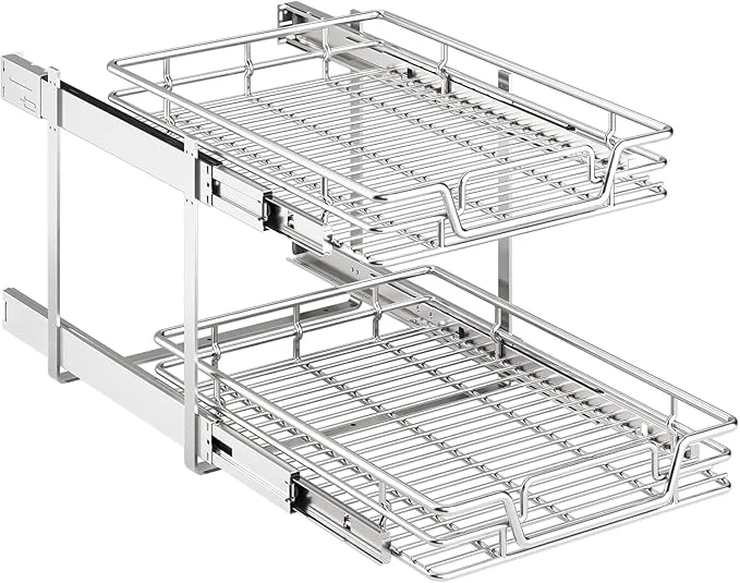 Convenient 2-Tier Kitchen Cabinet Pull Out Shelf and Drawer Organizer Slide Out Pantry Storaqe Basket in Multiple Sizes 16 W x 21 D About ThisOverview Elite