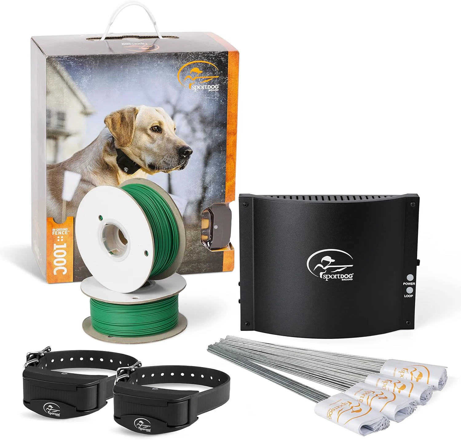 Practical SportDOG Brand Rechargeable In-Ground Fence System - Waterproof Rechargeable Collar with Tone Vibrate and Shock - Expandable to Contain Unlimited Dogs Authentic