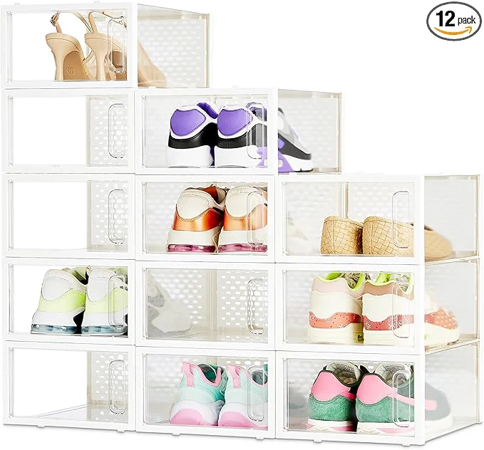 Dependable Amazon Basics Stackable and Foldable Clear Shoe Storage Organizer Box Small 12-PackAbout ThisOverview Efficient