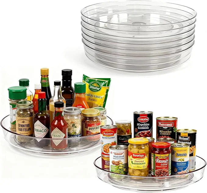 Green 8 Pack Lazy Susan 10 inch Turntable for Spice Organization Clear BPA- Plastic Rotating Organizer for Kitchen Cabinet Pantry Countertop Fridge 360-Degree Rotating BaseAbout ThisOverview Fine Crafted
