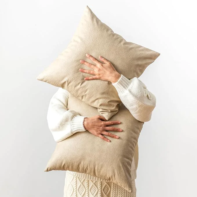 Superior Faux Leather Pillow Covers for Home Decor Outdoor Waterproof Pet Hair Professional