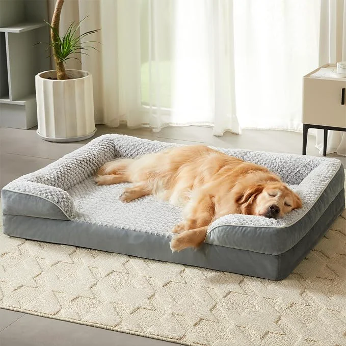 Smart Orthopedic Dog Beds for Large Dogs Waterproof Dog Bed Egg Crate Foam Bed for Verified